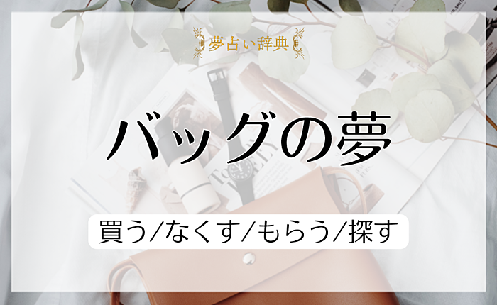 バッグの夢の意味と心理｜買う/なくす/もらう/探す【夢占い】