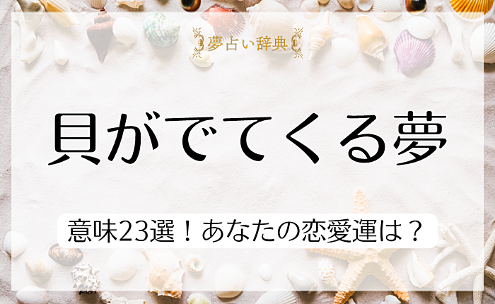 【夢占い】貝がでてくる夢の意味23選！あなたの恋愛運は？